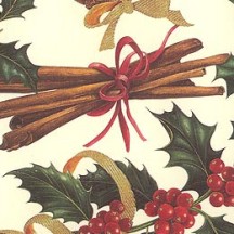 Holly and Cinnamon Florentine Christmas Print Paper ~ Rossi Italy